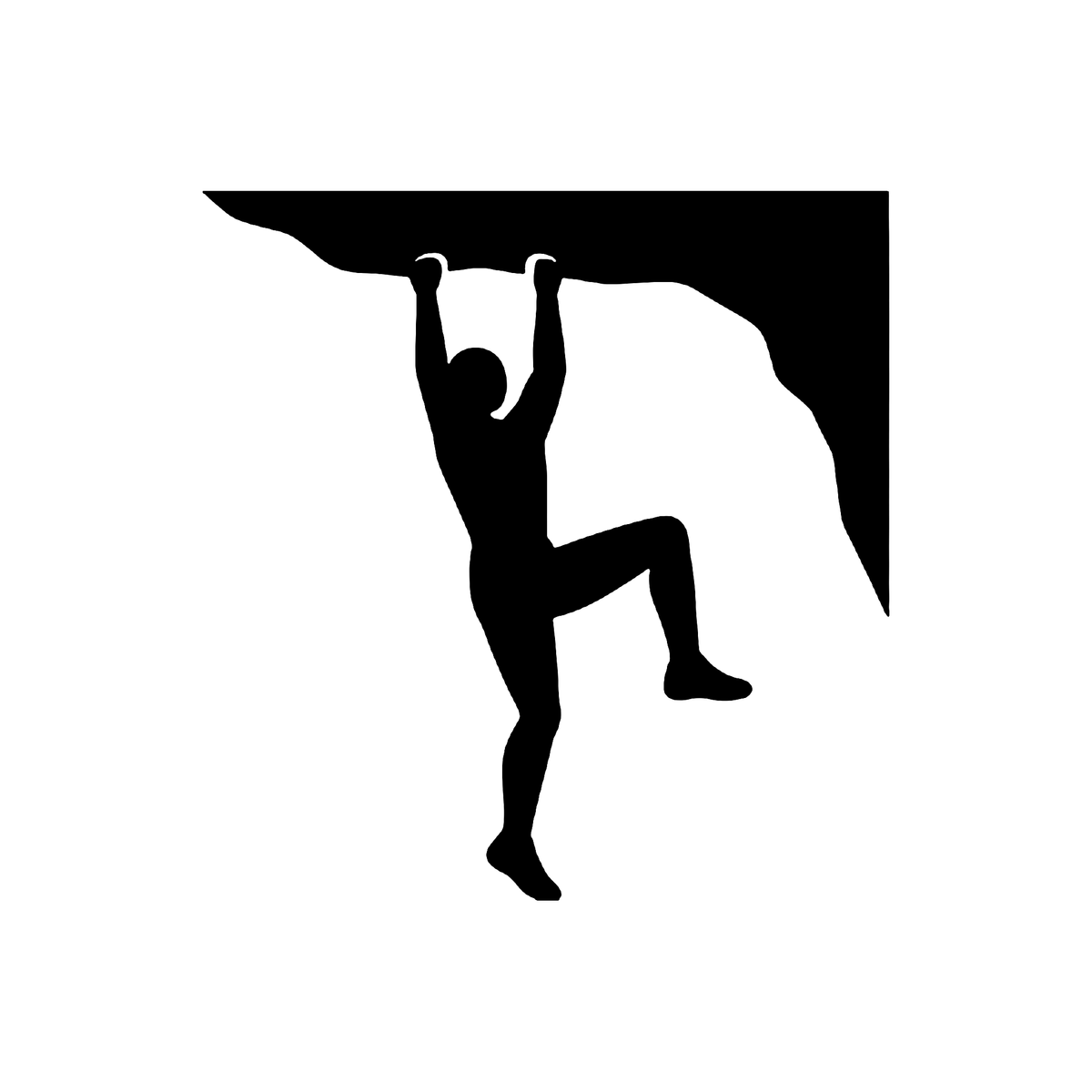 Climber hanging from a rock ledge icon for the Rock Climbing collection