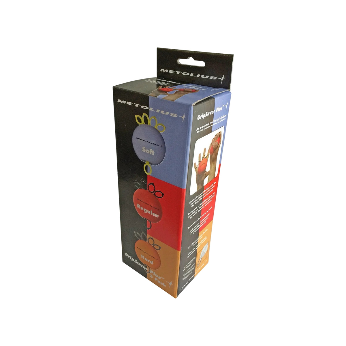 Metolius GripSaver Plus 3 Pack retail box with Soft, Regular, and Hard trainers