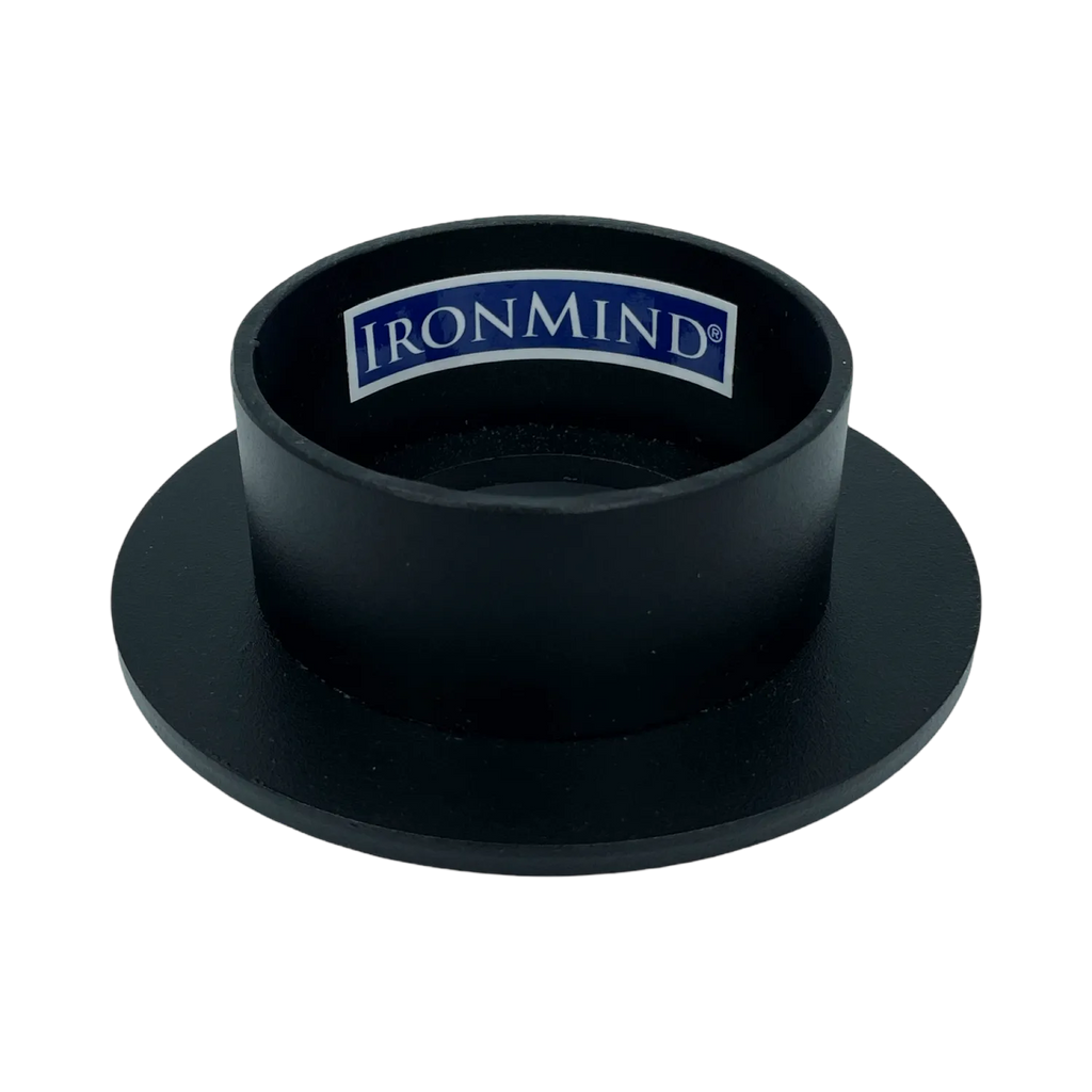 IronMind Hub pinch grip trainer, top view showing the IronMind logo.