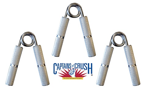 A close up of a Captains of Crush Gripper showing the excellent knurling on the aircraft-grade aluminum.