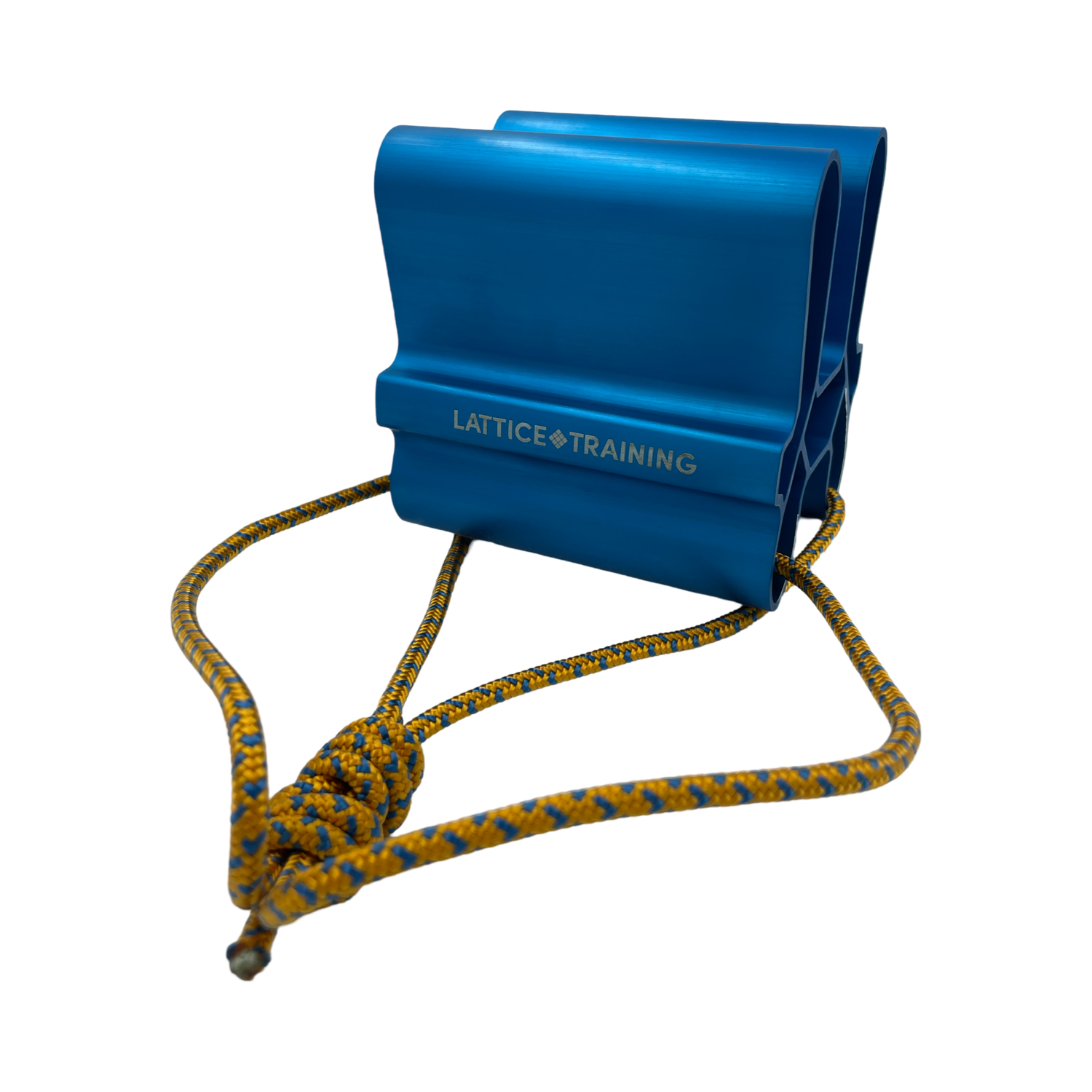 ide view of the Quad Block Grip Strength Device in blue, highlighting the unique design and structure for comprehensive grip strength training