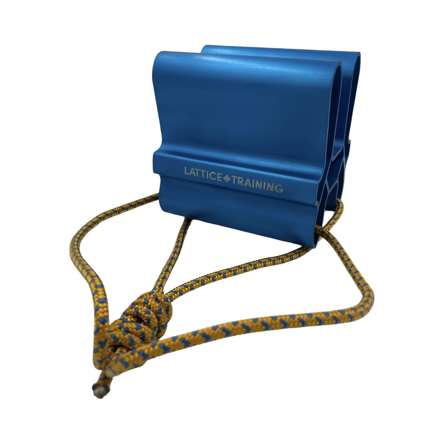 ide view of the Quad Block Grip Strength Device in blue, highlighting the unique design and structure for comprehensive grip strength training