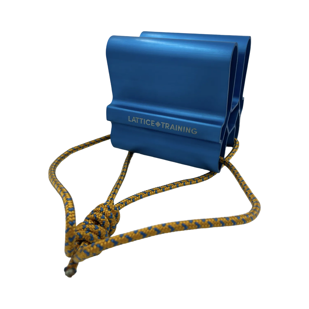 ide view of the Quad Block Grip Strength Device in blue, highlighting the unique design and structure for comprehensive grip strength training