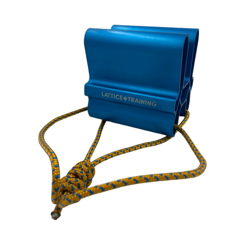 ide view of the Quad Block Grip Strength Device in blue, highlighting the unique design and structure for comprehensive grip strength training