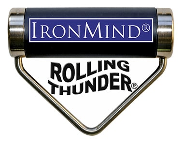 Rolling Thunder® Revolving Deadlift Handle showing the IronMind® logo and the Rolling Thunder® word mark.